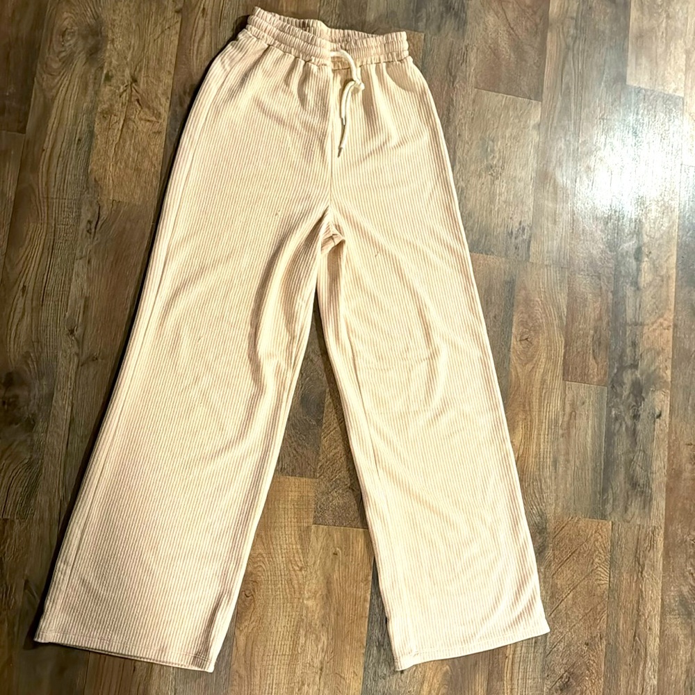 Tan open leg pants